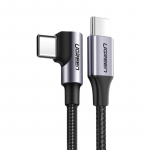 Ugreen US255 50125 USB-C (sirge) / USB-C (nurgaga) PD QC kaabel 60W 3A 2m - hall
