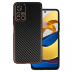 TEL PROTECT Leather Carbon dėklas telefonui Xiaomi Redmi Note 11 5G/Note 11S 5G/Poco M4 Pro 5G juodas