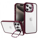 Tel Protect Kickstand &Uuml;mbris + camera glass (lens) jaoks Iphone 13 Pro Max burgundia