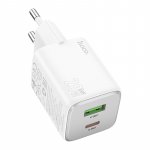 Laadija Hoco N41 20W GaN USB-A/USB-C valge