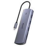 UNITEK jaotur USB-C 9IN1 HDMI, VGA, SD, RJ45, PD 100W