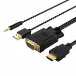Orico XD-VATH VGA ja 3,5 mm&ndash;HDMI Full HD 60 Hz kaabel USB-toitega, 5 m &ndash; must