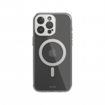 Moshi iGlaze MagSafe &uuml;mbris seadmele iPhone 15 Pro Max, l&auml;bipaistev Luna Silver detailidega