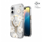 Speck Presidio Lux ClickLock & MagSafe &uuml;mbris seadmele iPhone 16, Sunshine Daisies / Clear / Gold v&auml;rvitoonis