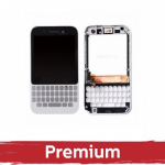 Ekranas skirtas Blackberry Q5 baltas su rėmeliu OEM