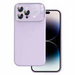 Mink&scaron;tas silikoninis dėklas objektyvui Iphone 15 Plus &scaron;viesiai violetinė