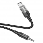 AUX kaabel Jack 3,5 mm - USB C Hoco 1,2 m UPA27 must