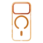 Case for iPhone 18 Pro / 17 Pro Frame Clear Hybrid Mag Cover compatible with MagSafe hermes orange