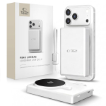 Tech-Protect PB40 LifeMag MagSafe 10000mAh 25W Qi2.2 akupank, valge ja h&otilde;bedane
