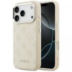 GUESS &uuml;mbris jaoks IPHONE 17 Pro compatible with MagSafe GUHMP17LPSPOSSSE (PU W/ Peony Hot Stamp Script) beige