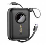 Dudao K14 10000mAh energiapank USB-C / Lightning kaabliga - must