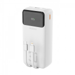 Dudao K15Max 30000mAh PD 22,5W aku koos USB-C ja Lightning kaablitega - valge