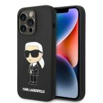 Karl Lagerfeld Silicone Ikonik &uuml;mbris jaoks iPhone 14 Pro - must