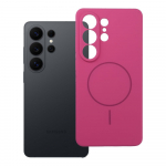 Dėklas SILIKONAS 2 mm, skirtas SAMSUNG S26 Ultra, suderinamas su MagSafe, rožinės spalvos
