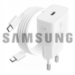 Įkroviklis Samsung EP-T2510NW baltas 25W (su pakuote) + Type-C laidas / 100% originalus /