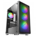 Mars Gaming MC-F must, ATX Gaming Semitower, Full Tempered Glass Window, Metal-Mesh Front, 4x 120mm ARGB Fans