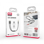 XO kaabel audio 2in1 NB-R197 3.5mm jack - socket 3.5mm jack / microphone 0,23 m must