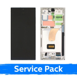 Kreemikas raamiga LCD-ekraan koos akuga Samsung S918 Galaxy S23 Ultra jaoks (Service Pack)