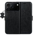 Smart Luxe nahk&uuml;mbris mudelile iPhone 17 Pro 6,3" / 18 Pro 6,3", must