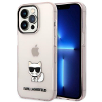 Karl Lagerfeld KLHCP14LCTTRI iPhone 14 Pro 6.1 "hardcase roosa / roosa l&auml;bipaistev Choupette Body
