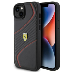 Ferrari Twist Metal Logo &uuml;mbris jaoks iPhone 15 Plus - must