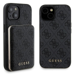 Guess 4G Metal Logo &uuml;mbris set jaoks iPhone 15 + 5000mAh MagSafe power bank - must