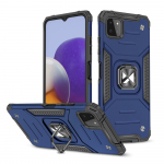 Wozinsky Ring Armor Case Kickstand Tough Rugged Cover for Samsung Galaxy A22 4G sinine