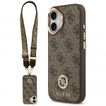 GUESS &uuml;mbris jaoks IPHONE 17 compatible with MagSafe GUHMP17SP4G4DCSW (PU W/ Strass Logo & Big Strap Metal Buttons) brown