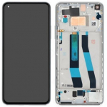 Ekranas Xiaomi 11 Lite 5G NE su lietimui jautriu stikliuku ir rėmeliu Silver/White originalus (service pack)