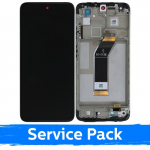 LCD ekranas suderinamas su Xiaomi Redmi 10 (2022) juodas su rėmeliu (Service Pack)