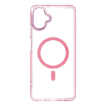 Case for Samsung A07 / A08 Frame Clear Hybrid Mag Cover compatible with MagSafe powder pink