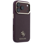 Case for IPHONE 18 Pro Max/17 Pro Max compatible with MagSafe (Saffiano Small 4G & Classic Logo) burgund
