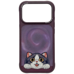 NIMMY case BIG EYED LYING CREAM CAT compatible with MagSafe for IPHONE 18 Pro Max/17 Pro Max purple