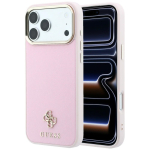 roosa Guess Saffiano Small 4G & Classic Logo MagSafe &uuml;mbris Iphone 18 Pro Max / 17 Pro Max jaoks