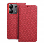 LUNA Book Carbon dėklas telefonui XIAOMI Redmi Note 13 4G raudonas