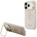 GUESS &uuml;mbris jaoks IPHONE 17 Pro GUHCP17LPCS4GSP (Grained PU Big 4G & Stand Camera) roosa