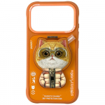 Nimmy Cool&Cute 2.0 Cat &Uuml;mbris jaoks iPhone 17 Pro with Magnetic Hanger - oranž
