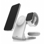 STM ChargeTree MAG kaasaskantav kolm-&uuml;hes juhtmevaba laadimisjaam iPhone'ile, Apple Watchile ja AirPodsidele, MagSafe'iga &uuml;hilduv, valge