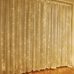 LED-kardin (100 LED-lampi) 3Mx1M ilma ripatsiteta, soe valge