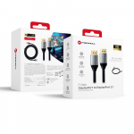 Cable Display Port to Display Port 2.1 Forcell 16K 60Hz/8K 120Hz/4K 240Hz - High Speed, HDR, Ethernet, G-SYNC/FreeSync, 80Gbps, 2 m black