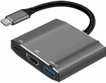 Adapter HUB 3in1 USB C ART OEM-C17 h&otilde;bedane