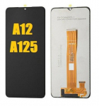 Ekranas Samsung A125 A12 2020 su lietimui jautriu stikliuku Black originalus