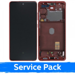 Ekranas skirtas Samsung G780 S20 FE (G781 S20 FE 5G) su rėmeliu / Cloud Red / (Service Pack)