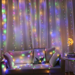 LED-kardin (200 LED-lampi) 3Mx2M mitmev&auml;rviline