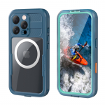 Crong Seal Cover IP68 veekindel &uuml;mbris iPhone 16 Pro telefonile, meresinine