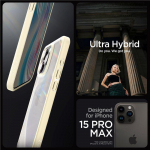 Spigen Crystal Hybrid &Uuml;mbris jaoks iPhone 15 Pro Max - Clear Beige