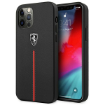 Ferrari FEOMSHCP12LBK iPhone 12 Pro Max must/must k&otilde;vakott Off Track Nahast Nailon triibuga