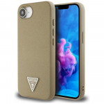 Guess Grained Triangle MagSafe &uuml;mbris jaoks iPhone 16e - brown
