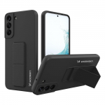 Wozinsky Kickstand Case silikoonist &uuml;mbris koos statiiviga Samsung Galaxy S22+ mustale mudelile