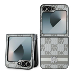 DKNY Checkered Pattern Printed Stripes &Uuml;mbris jaoks Samsung Galaxy Z Flip 6 - Beige
